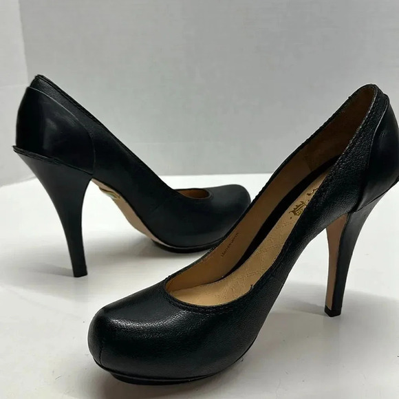 L.A.M.B Lamb by Gwen Stefani High Heel Platform Pumps Heels Leather Black Sz 10 - Picture 7 of 16
